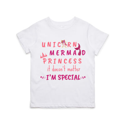 UNICORN, MERMAID, PRINCESS it doesn't matter I'M SPECIAL Kids Tee Thumbnail