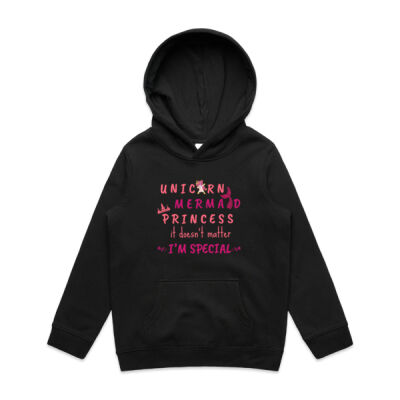 UNICORN MERMAID PRINCESS it doesn't matter I'M SPECIAL Kids Pullover Hoodie Thumbnail
